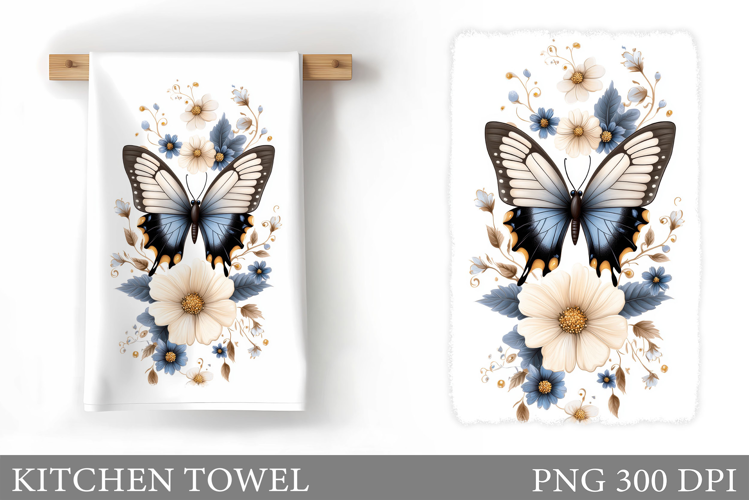Butterfly Kitchen Towel Design. Butterfly Sublimation