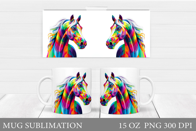 Horse Mug Wrap Sublimation. Horse Mug Design