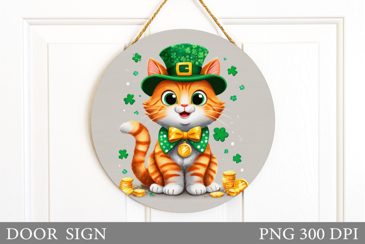 St Patrick Cat Door Sign. St Patrick Door Sign Design