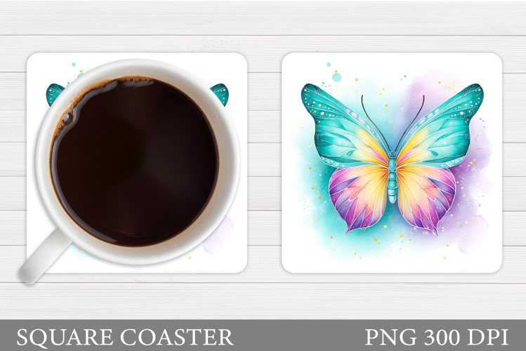 Butterfly Coaster Sublimation. Butterfly Coaster Design