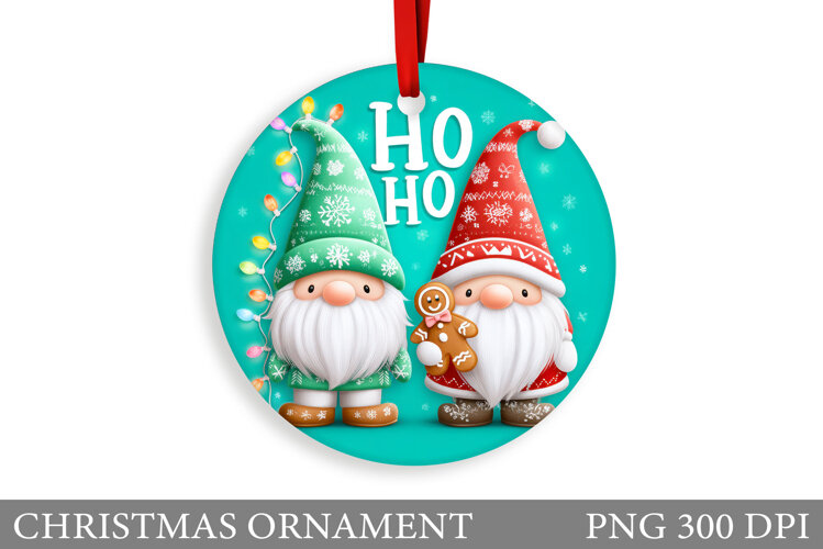 Gnome Christmas Ornament. Christmas Ornament Sublimation example image 1