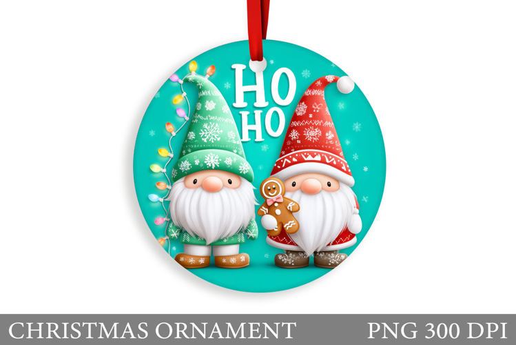 Gnome Christmas Ornament. Christmas Ornament Sublimation