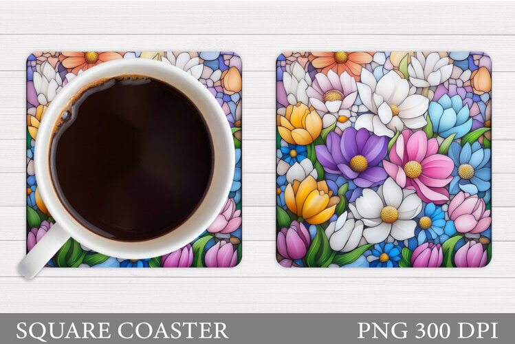 Wildflowers Coaster Design. Flowers Coaster Sublimation example image 1