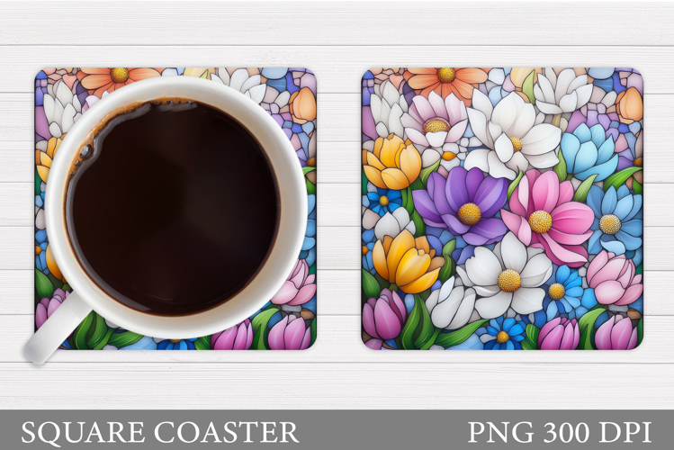 Wildflowers Coaster Design. Flowers Coaster Sublimation