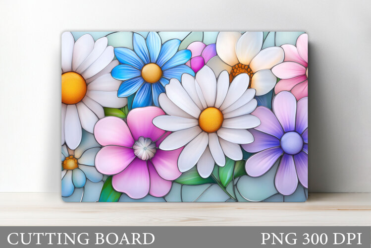 Daisy Flowers Cutting Board. Flowers Kitchen Cutting Design example image 1