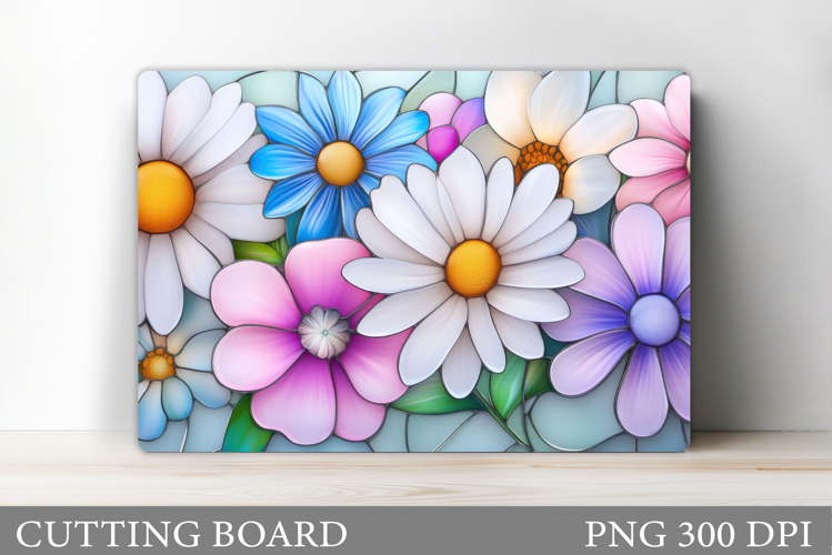 Daisy Flowers Cutting Board. Flowers Kitchen Cutting Design