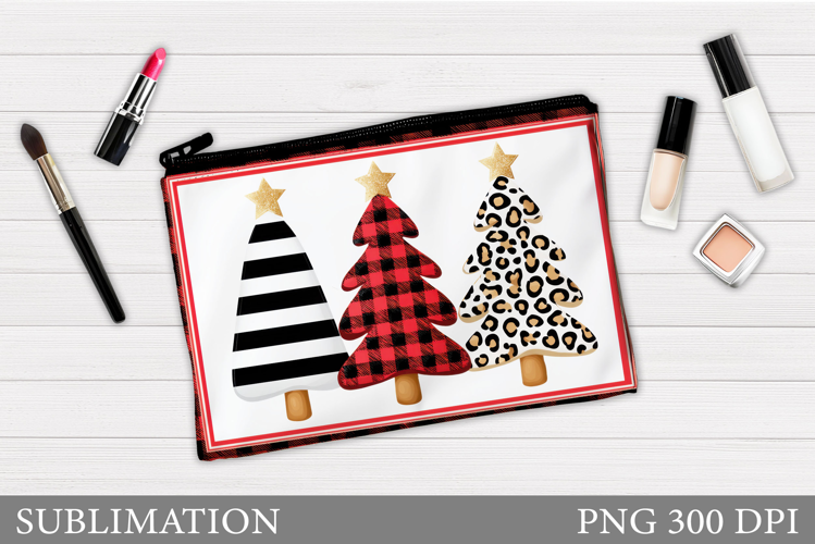 Christmas Cosmetics Bag. Christmas Tree Makeup Bag Design