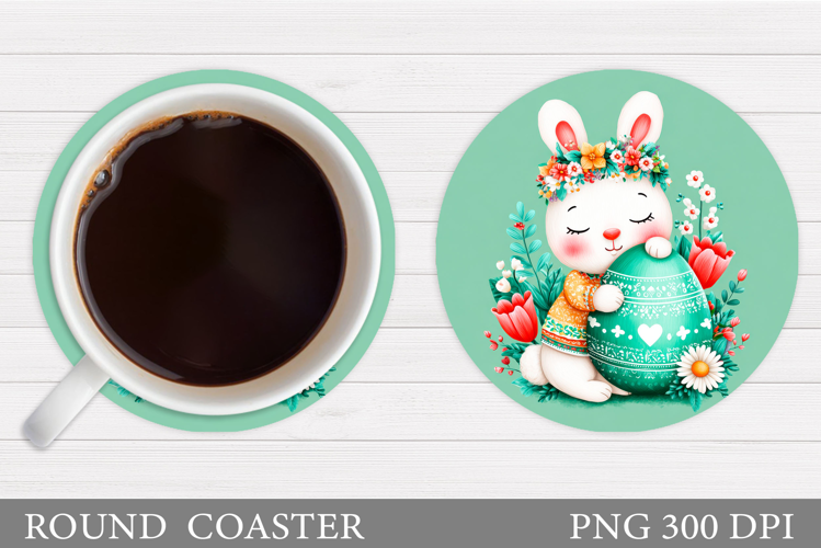 Easter Bunny Coaster Design. Easter Coaster Sublimation