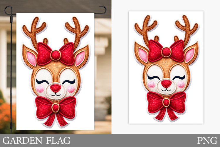 Cute Deer Garden Flag. Christmas Garden Flag Sublimation