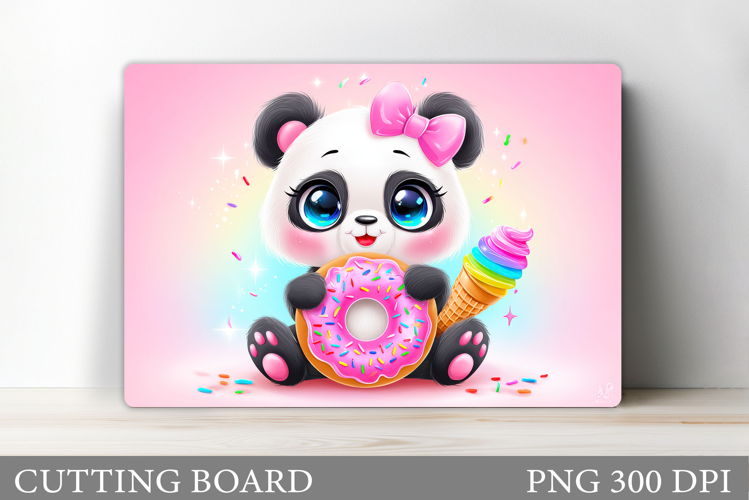 Cute Panda Cutting Board Design. Cute Panda Sublimation