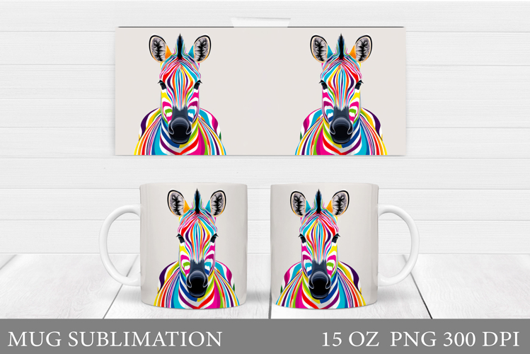 Zebra Mug Wrap Design. Zebra Mug Sublimation example image 1