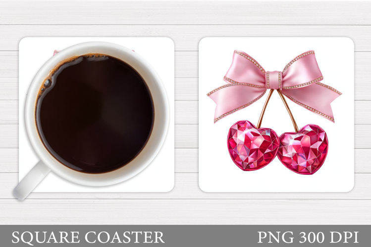 Valentines Cherry Coaster. Valentines Coaster Sublimation