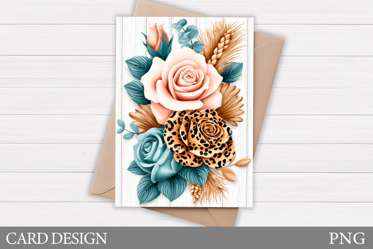 Roses Card Printable. Floral Card Design