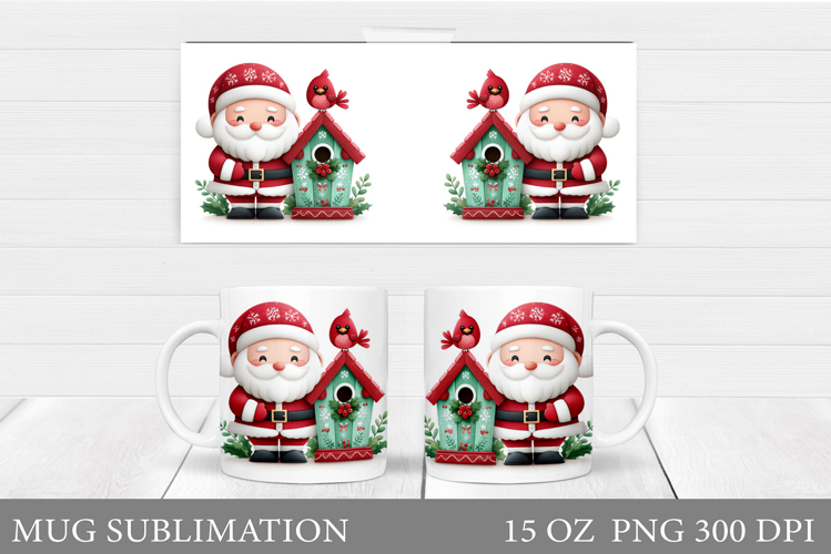 Santa Claus Mug Design. Christmas Mug Sublimation