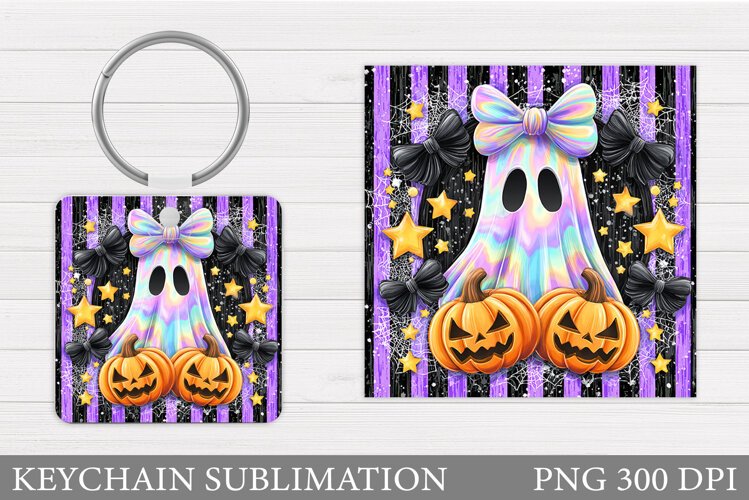 Ghost Keychain Design. Halloween Keychain Sublimation example image 1