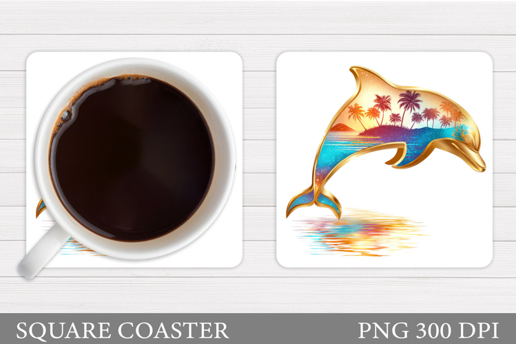 Dolphin Coaster Design. Sea Coaster Sublimation