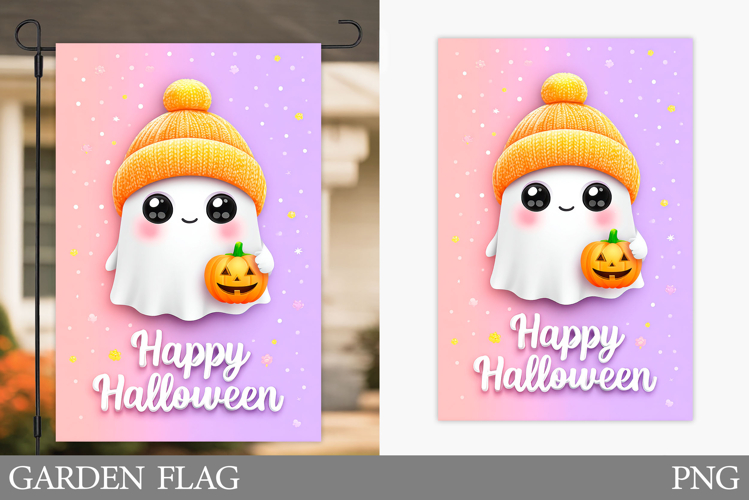 Ghost Garden Flag Design. Halloween Garden Flag Sublimation