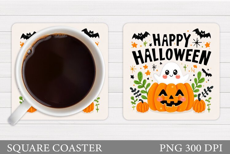 Halloween Coaster Design. Halloween Sublimation example image 1