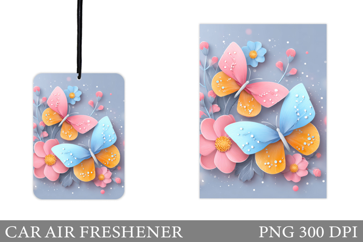 Butterflies Car Air Freshener. Butterflies Sublimation