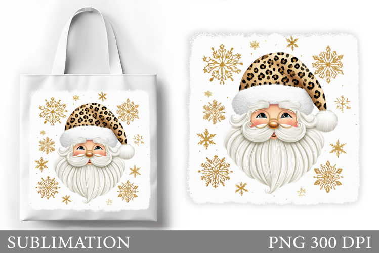 Santa Claus Tote Bag Design. Christmas Tote Bag Sublimation