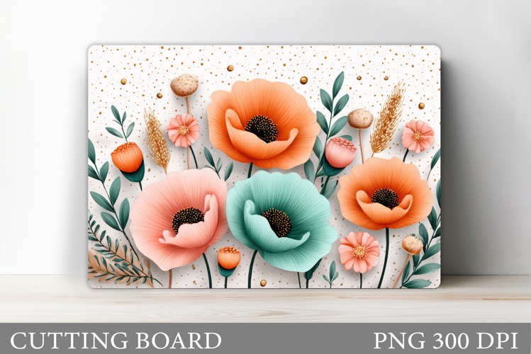Floral Cutting Board Design. Flowers Cutting Board