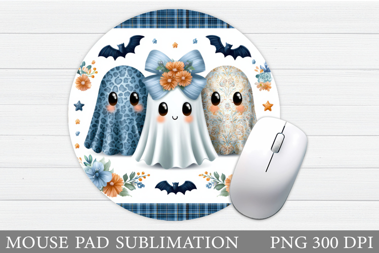 Cute Ghost Mouse Pad Design. Halloween Mouse Pad Sublimation