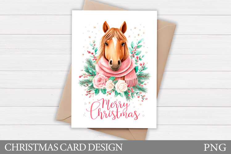 Christmas Horse Card Design. Christmas Card Printable