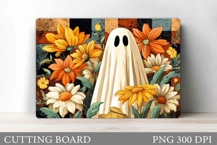 Ghost Cutting Board Sublimation. Halloween Cutting Board
