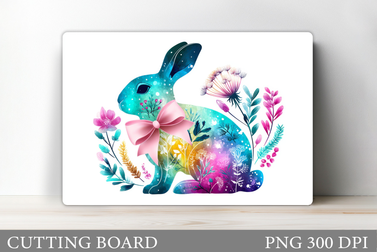 Floral Bunny Cutting Board Design. Bunny Sublimation