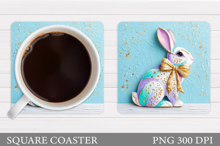 Cute Bunny Coaster Design. Cute Bunny Sublimation