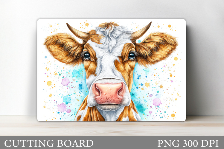 Cute Cow Cutting Board Design. Cute Cow Sublimation