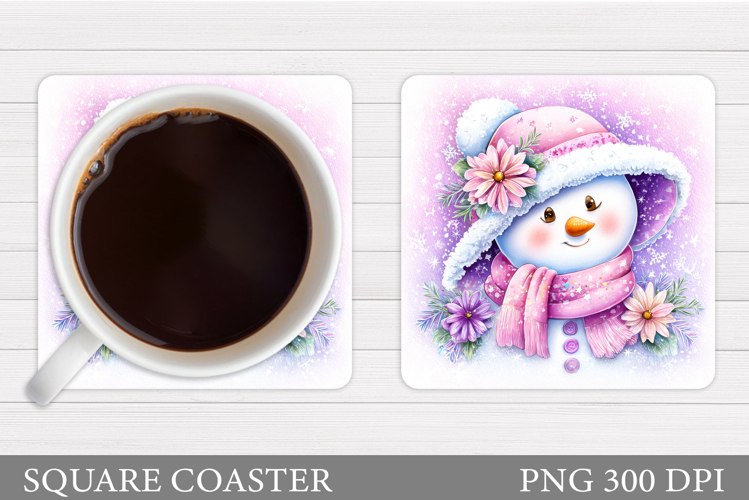 Cute Snowman Coaster Design. Christmas Coaster Sublimation