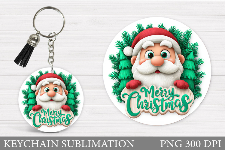 Santa Claus Keychain Design. Santa Claus Sublimation