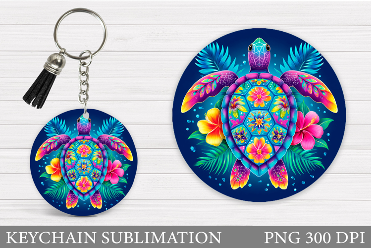 Turtle Keychain Sublimation. Turtle Keychain Design
