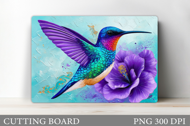 Hummingbird Cutting Board. Flowers Kitchen Cutting Board
