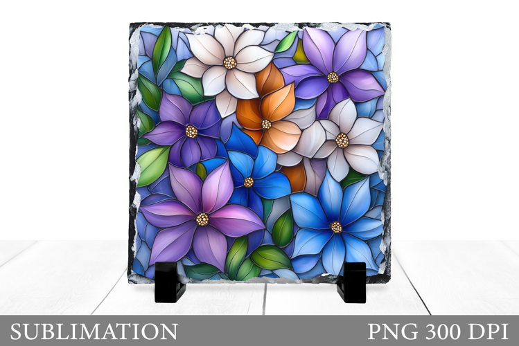 Flowers Square Sublimation. Wildflowers Slate Design