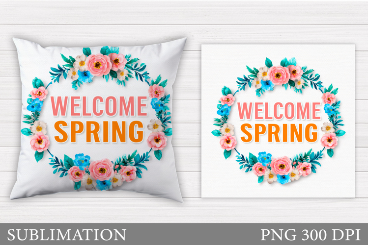 Spring Pillow Design. Spring Sublimation