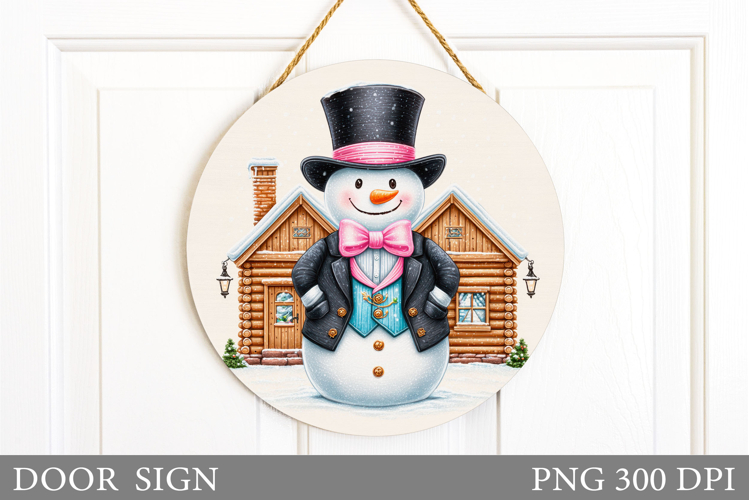 Christmas Snowman Door Sign. Christmas Door Sign Design