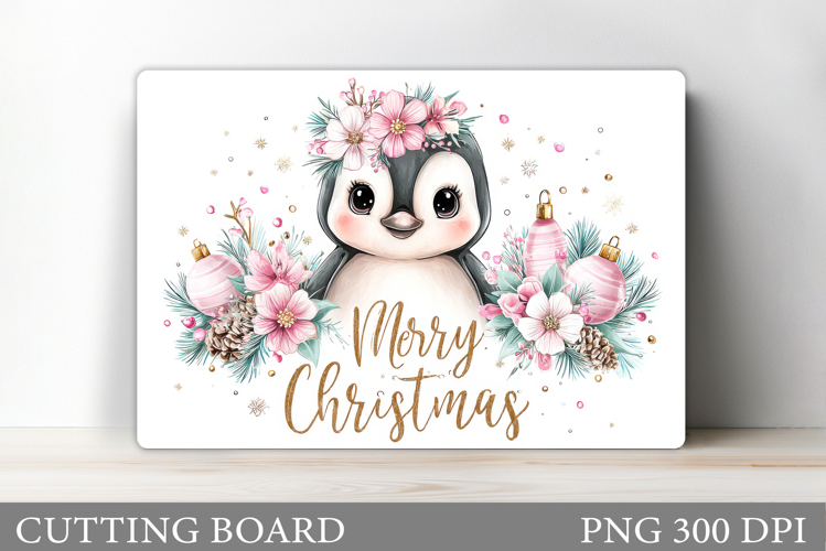 Cute Penguin Cutting Board. Christmas Cutting Board Design