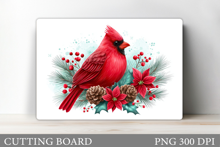 Cardinal Cutting Board Design. Christmas Cutting Board