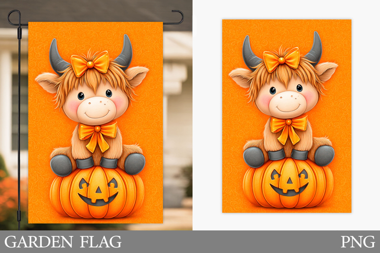 Halloween Cow Garden Flag Design. Halloween Garden Flag