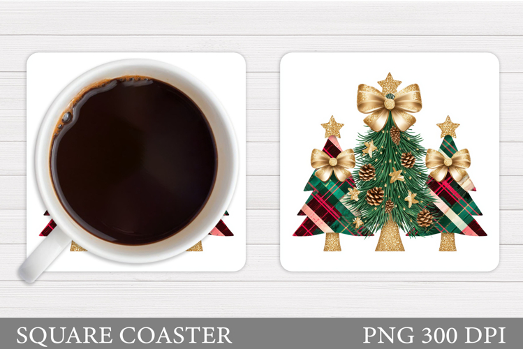 Christmas Tree Coaster Design. Christmas Coaster Sublimation