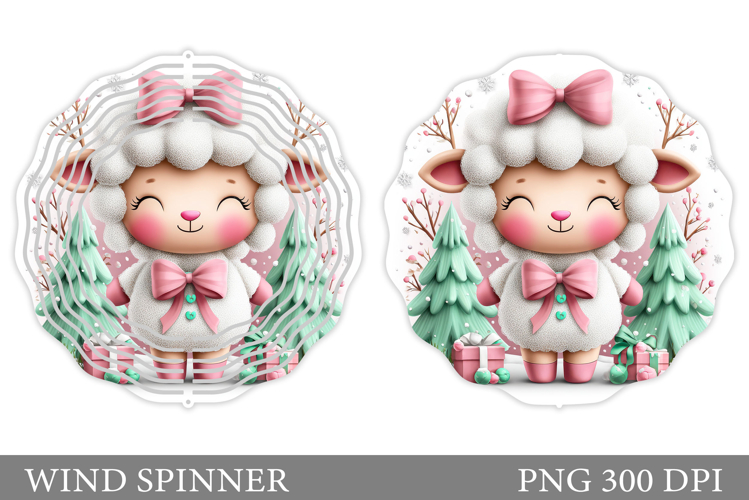 Christmas Lamb Wind Spinner. Christmas Wind Spinner Design