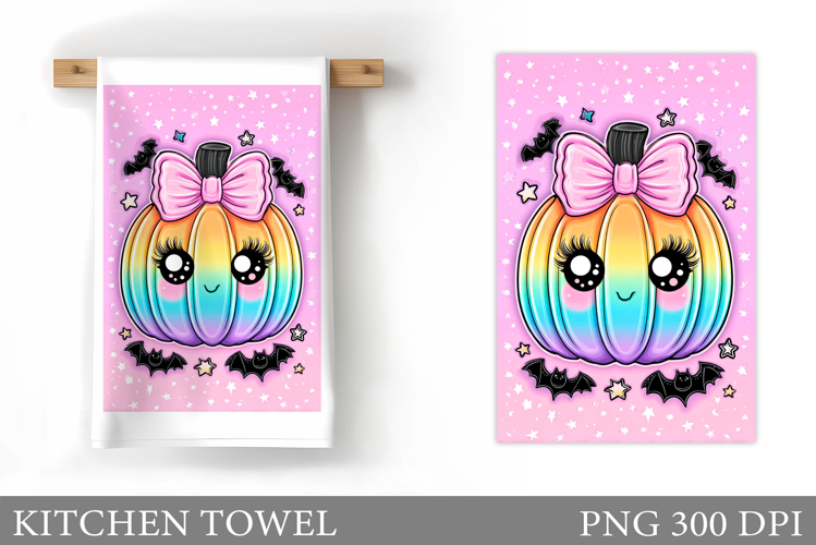 Halloween Pumpkin Kitchen Towel. Halloween Sublimation