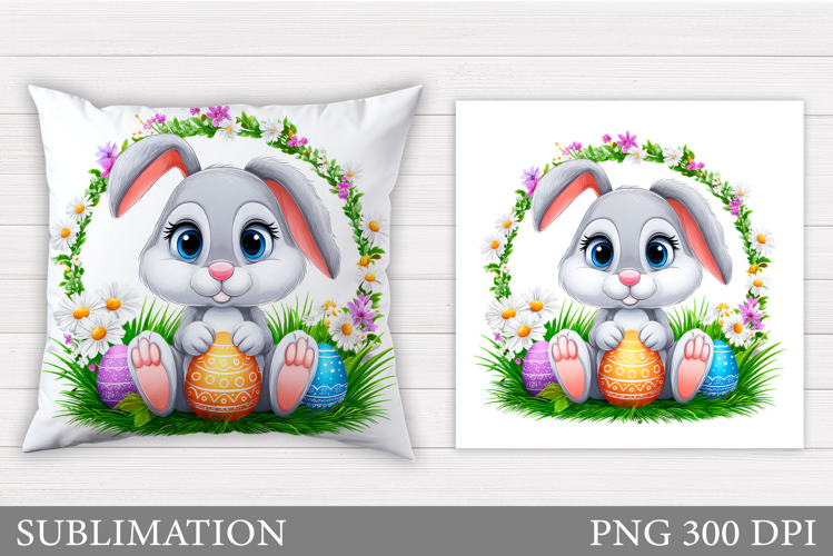 Easter Bunny Pillow Design. Easter Bunny Sublimation