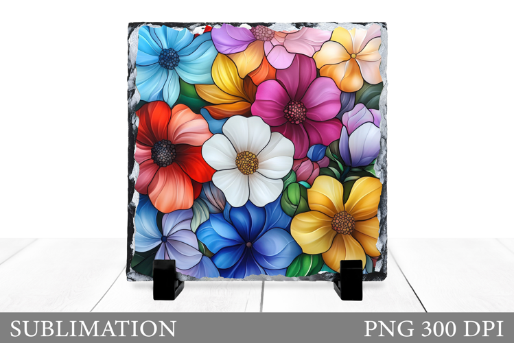 Flowers Sublimation. Flowers Slate Sublimation