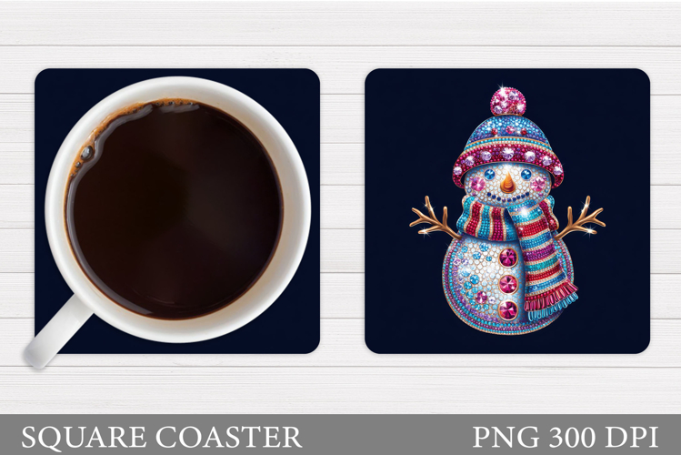 Cute Snowman Coaster Design. Christmas Coaster Sublimation