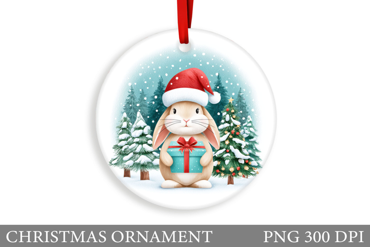 Cute Bunny Christmas Ornament. Christmas Ornament Design