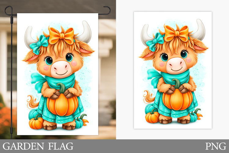 Halloween Cow Garden Flag Design. Halloween Garden Flag