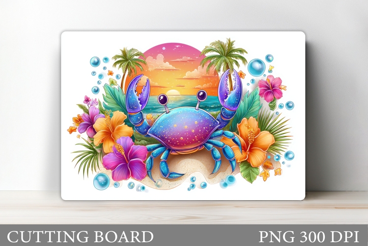 Crab Cutting Board Design. Crab Sublimation